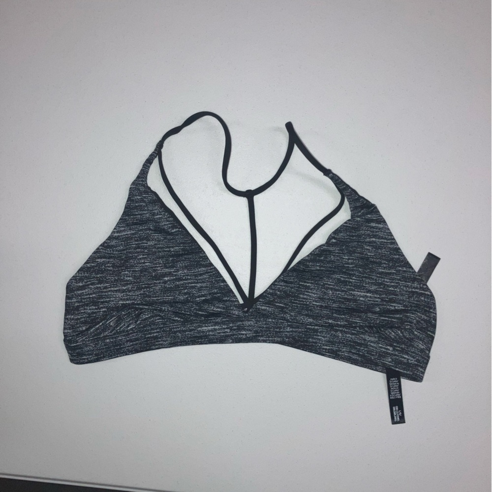 L | Marled Gray Strappy Bralette